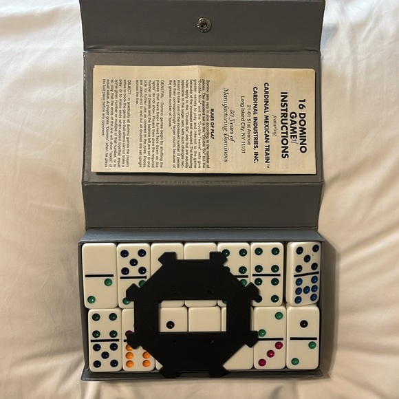 Cardinal Premier Edition Double Nine Jumbo Color Dot Dominoes Vinyl - Picture 2 of 2